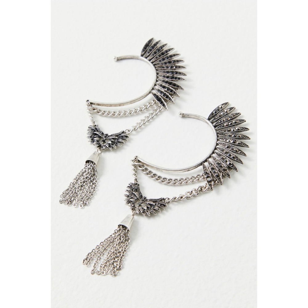 Free People Birds Of A Feather Cocktail Earring silver new nwt ear cuff western